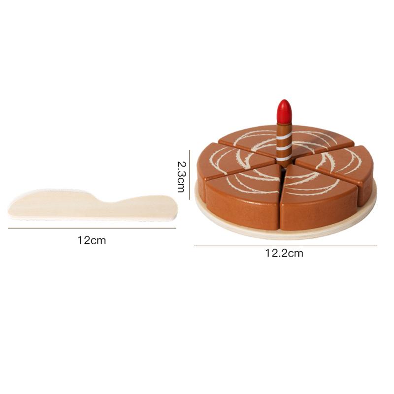 Brinquedos de Cozinha de Madeira para Crianças Brinquedo de Bolo de Aniversário Simulado Jogo de Cortar Comida de Faz de Conta Brinquedo de Role Play para Crianças Presentes para Menino Menina