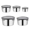 5pcs Leak Proof Lunch Holders with Lid Stainless Steel Container Set for Office Lunches Stackable Food Storage Bowls