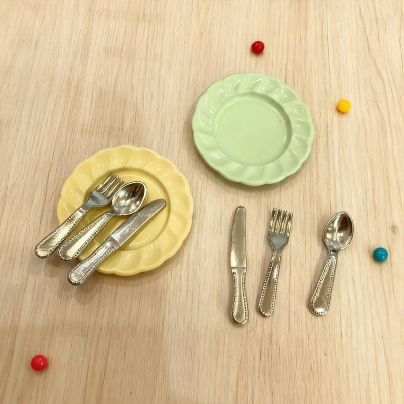 Miniature Cutlery Set Model Figure For 1/12 Doll House Landscape Accessories Detailed Realistic Kitchen Decoration Items
