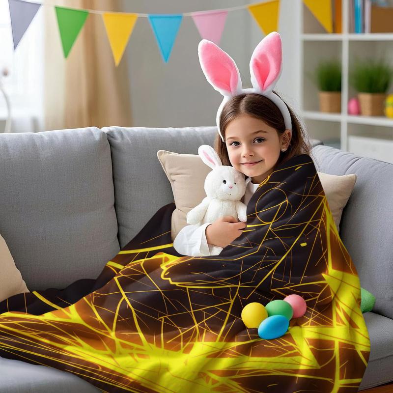 Vibrant Neon Pikachu Flannel Blanket Soft Warm Fleece Throw For Home Decor Sofa Bed Cover Travel Camping Shawl Pokémon Fans Gift