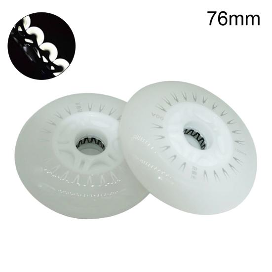 2Pcs 80/76/72mm In-line Speed Skate Skating LED Light Flashing Roller Wheels