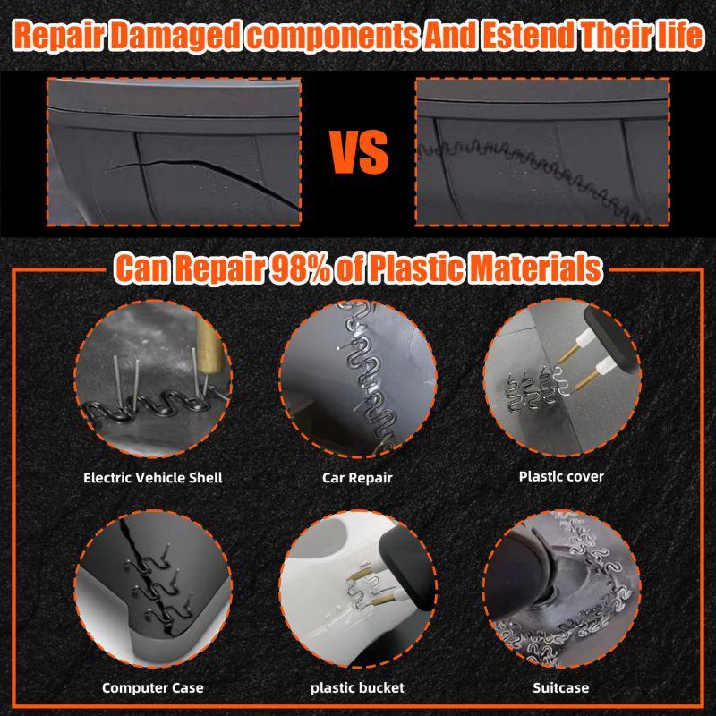 Svařovací sada 2 v 1 100W Přenosný MINI Horký plast Nástroj na opravu prasklin Oprava nárazníku automobilu 200 Svařovacích hřebíků