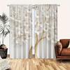 2pcs White Magnolia and Gold Stem Floral Light-Filtering Curtains – Perfect for Bedroom Living Room Office and Home Decor