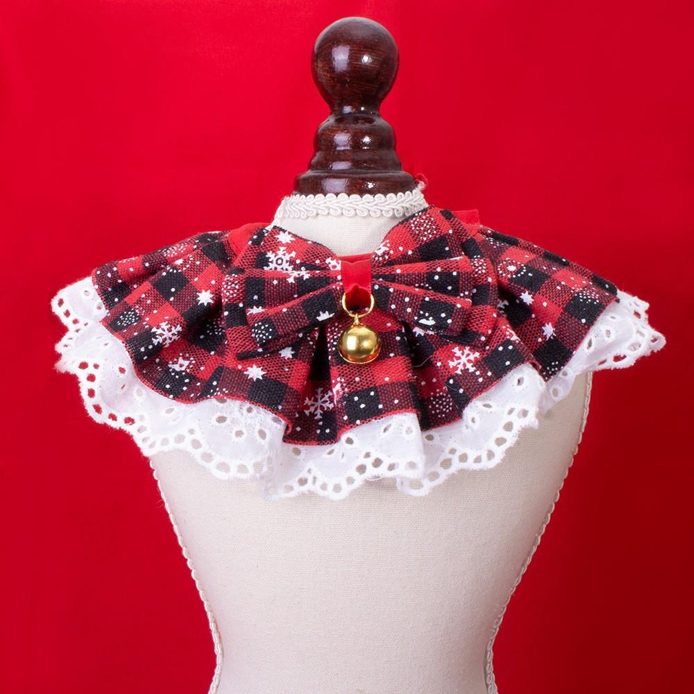 Cute Lace Pet Christmas Bow Bib Drool Scarf Christmas Pet Drool Bib Collar Cat Dog Decorative Bow Tie