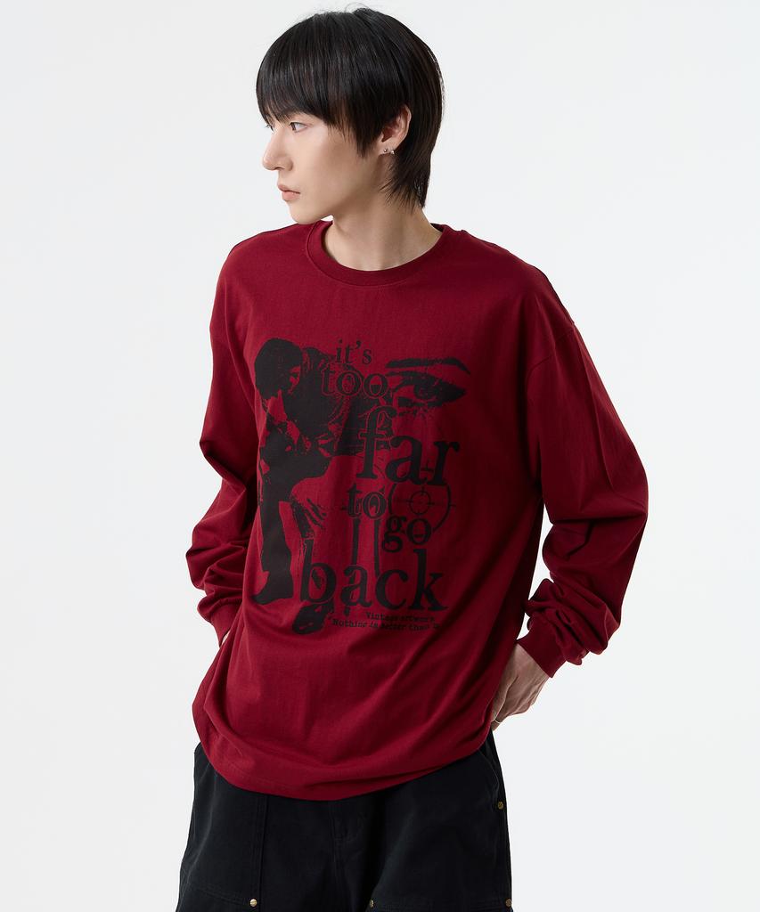 Nasttingijeubeleoldaenmi Vintage Artwork Long Sleeve_Burgundy