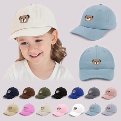 Cartoon Bär Baby Baseballkappe Niedliche Einfarbige Kleinkind Sonnenhut mit Ohren Sommer Verstellbar Kinder Junge Mädchen Schirmmütze