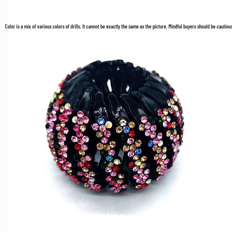 "Elegant Rhinestone Hair Clip & Ponytail Holder - Bird's Nest Design"