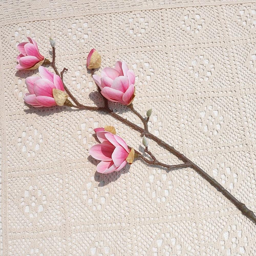 78cm Artificial Magnolia Branches Real Touch Fake Flower  Wedding Party Decor