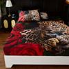 Animal Cheetah Pattern Sheet Three-Piece Digital Printing Bedroom Room School Dormitory Bedding Decoration