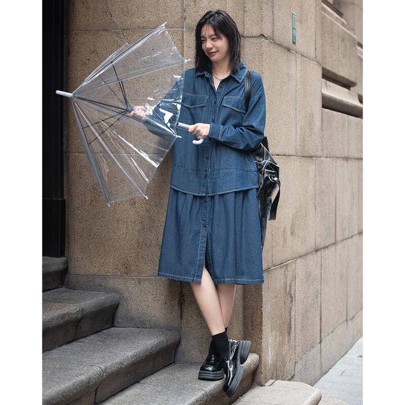 Demana Eye-Catching Patchwork Color-Block Long Dress M