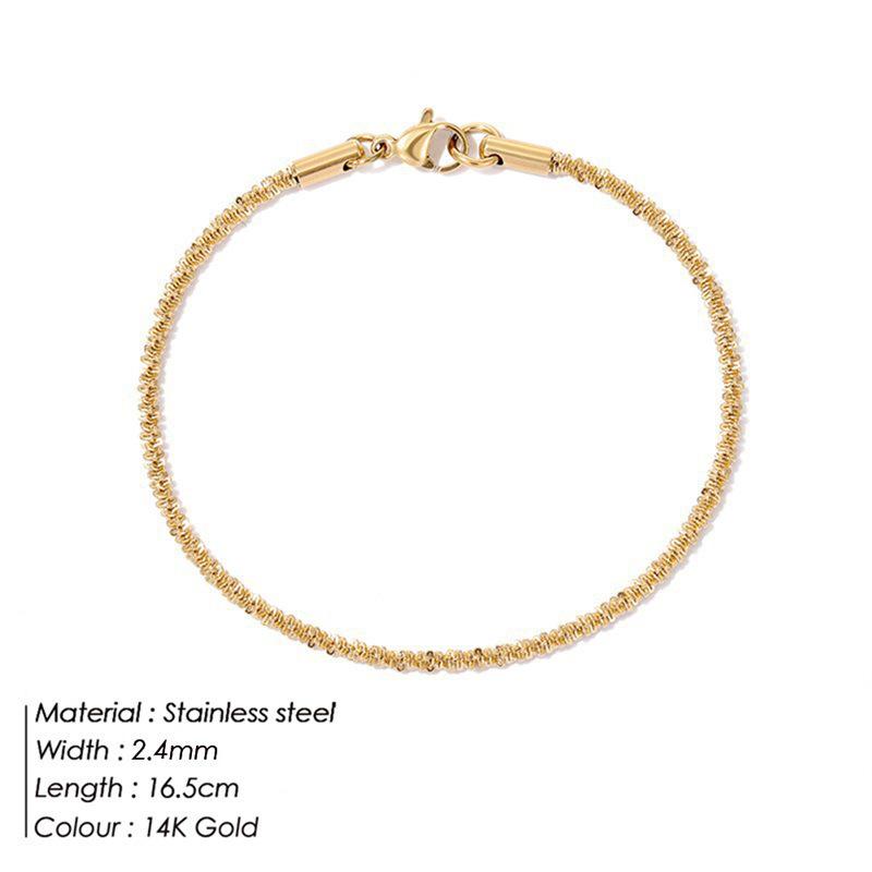 Korean Style Stainless Steel Ripple Chain Bracelet for Women