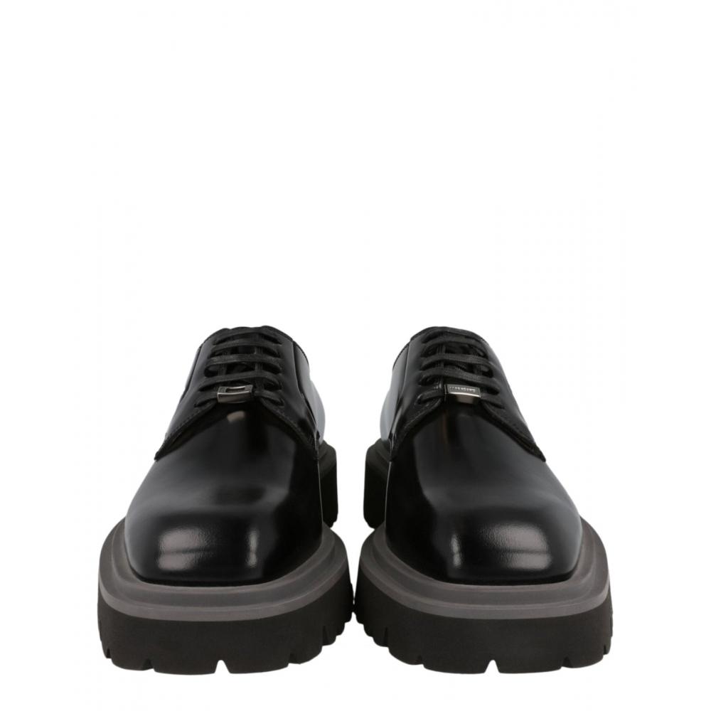 Ferragamo Flicker Leather Dress Shoes Black