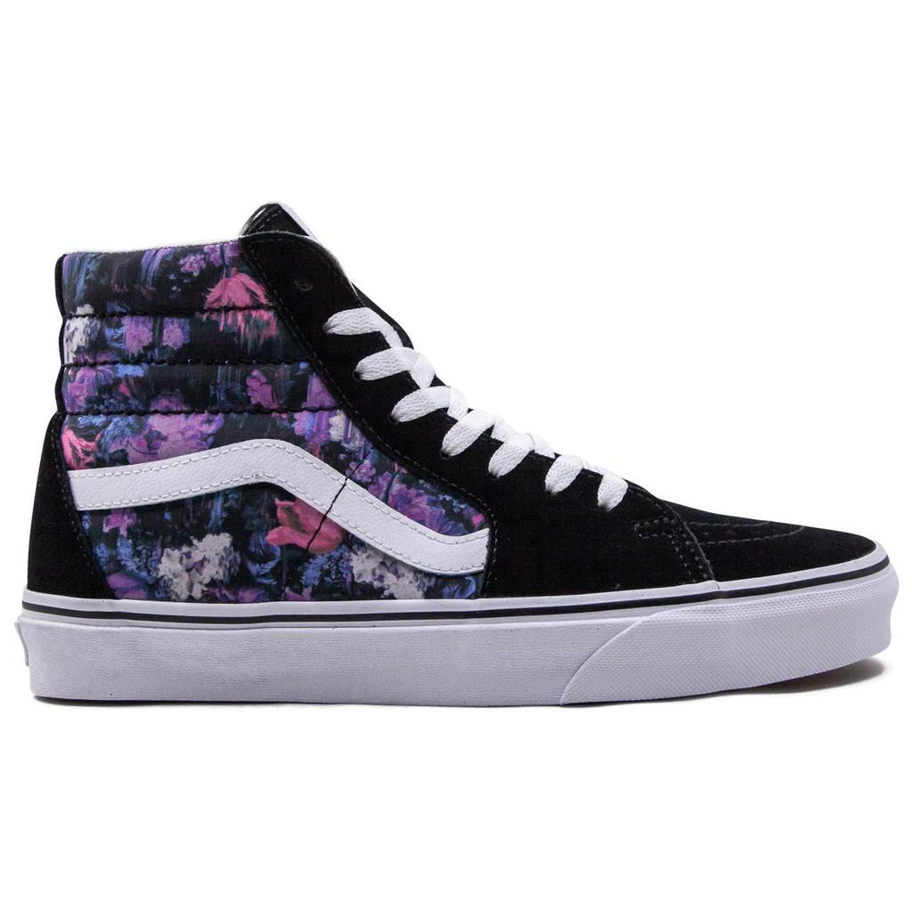 Vans Sk8 Dreamy Bouquet High Top Skate Shoes Unisex Skate Shoes Black Purple VN0A2XSBRXI
