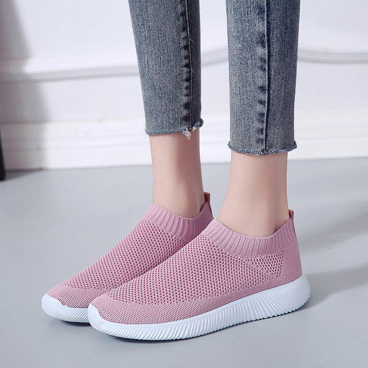 Flying socks shoes elastic cloth large size women's shoes single shoes
