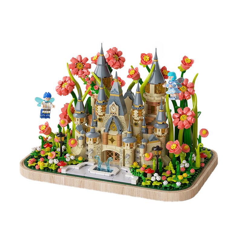 Fermi S2238 Huaylin Castle Preserved Flower Model - Handmade Building Blocks for Kids - Valentine's Day Gift
