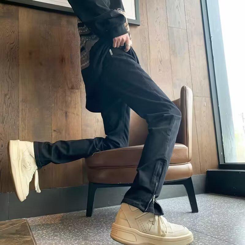 High Street Jeans Spring And Autumn Men's Premium Zipper Trousers