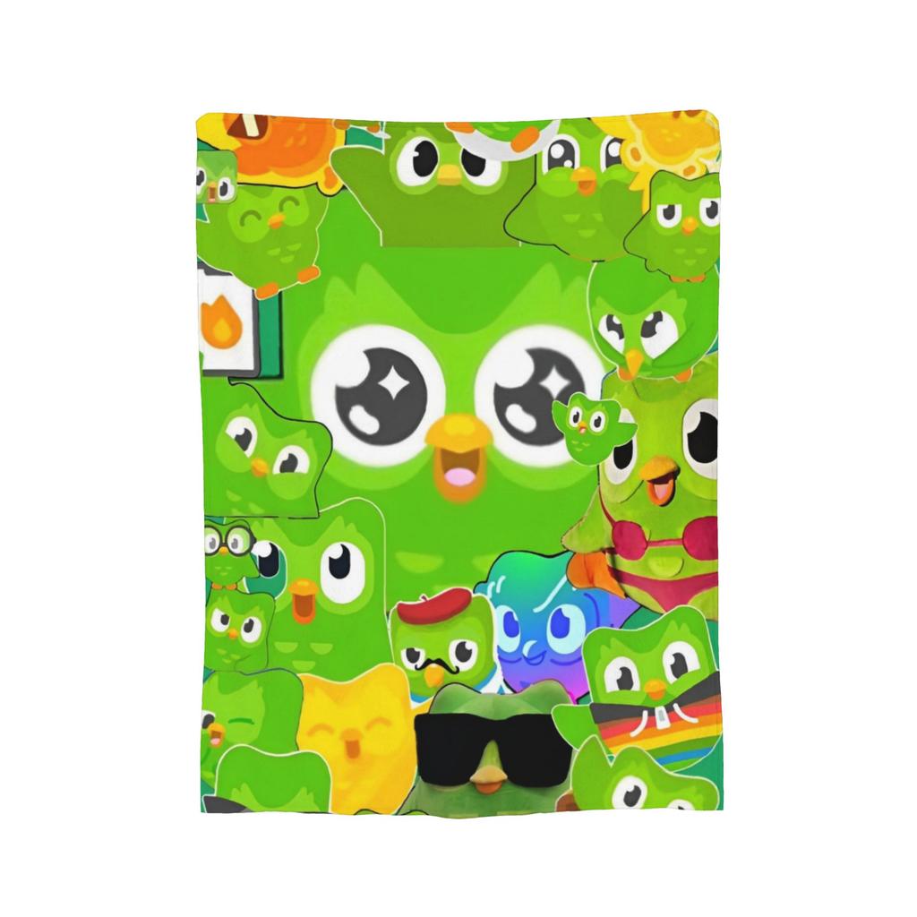 Cute Duolingos Owl Blankets Flannel Duo Warm Throw Blanket for Home Couch Bed Rug