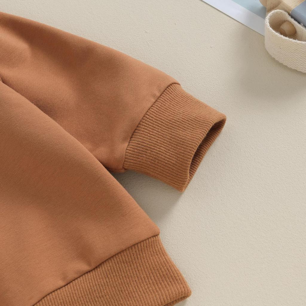 Baby Boy 2 stk Høst antrekk 6M 12M 18M 24M 3Y Langermet ensfarget genser + lommebuksesett Småbarnsklær