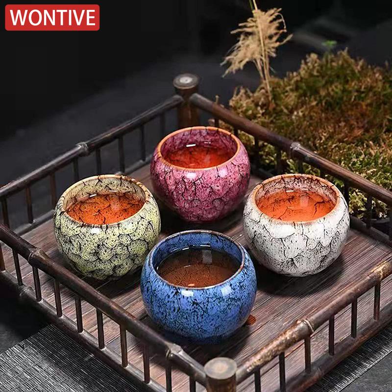 1PC Kiln Change Ceramic Cup Porcelain Kung Fu Tea Cups 110ml Drinkware Tableware Pottery Drinkware Tableware Coffee Mug Wine Mug