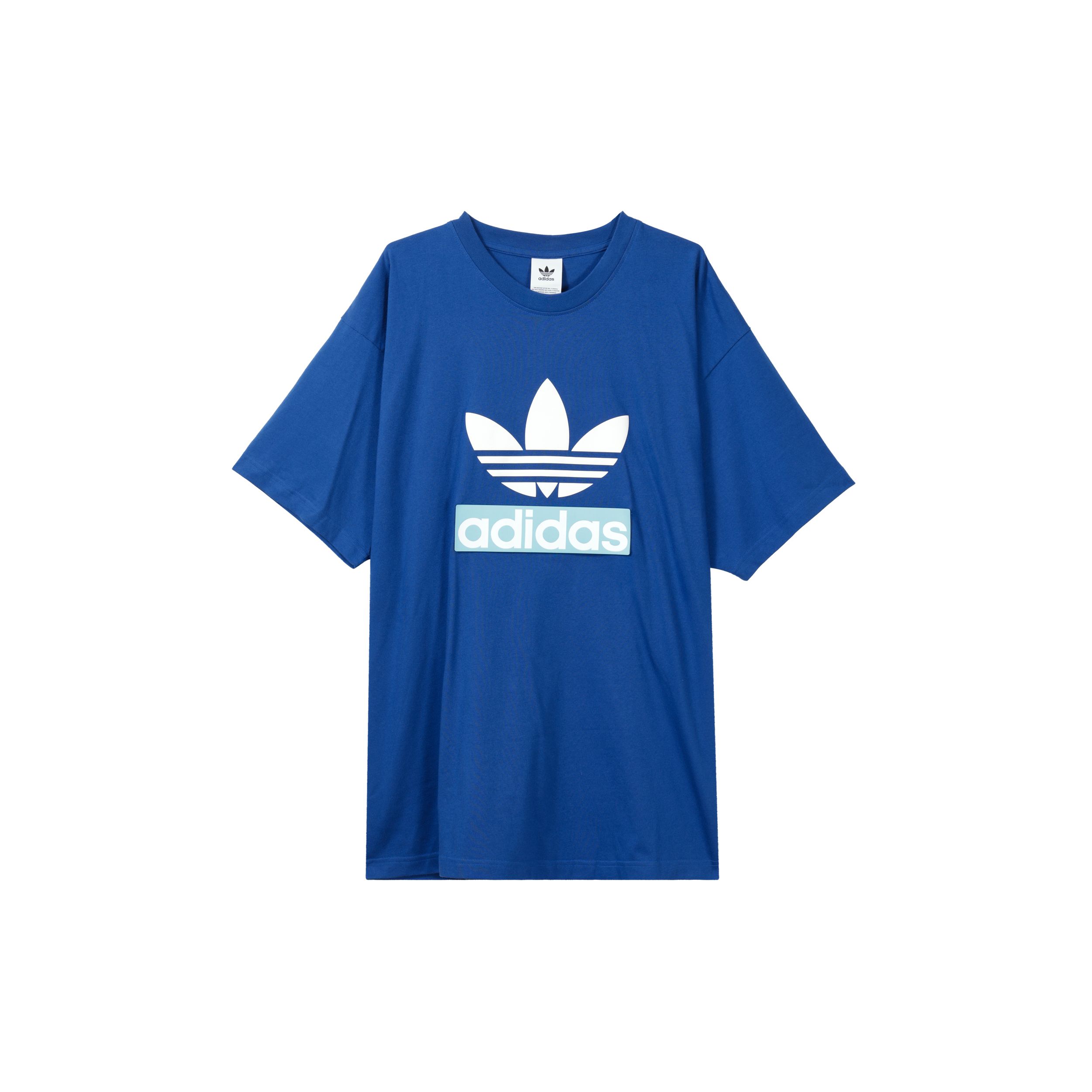 

Adidas Originals Большой трилистник с логотипом Свободная футболка с круглым вырезом и короткими рукавами Мужские топы Синие H16237 L