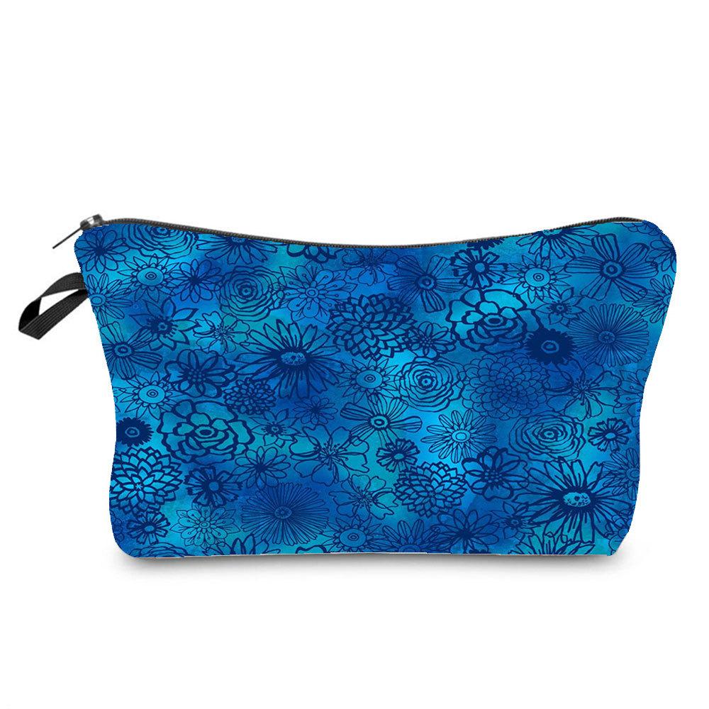 Women Flower Print Cosmetic Bag Toiletries Organize Travel Storage Case 6762 KTB