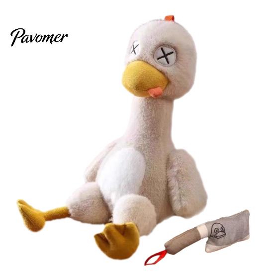Süße Zimmerdeko Magnetisches Abnehmbares Enten Plüschtier, Stofftier mit Weichem Sensorikspielzeug Abnehmbare Gliedmaßen, Fidget Stressabbau Puppe für Schreibtisch 25 cm gray