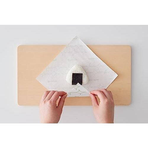 R(R) Goodna Onigiri Sheets for Rice Lovers, Logo Pattern, 19x19cm, Heat Resistant up to 130C, Cold Resistant up to -40C, Perfect for Outdoor Activit