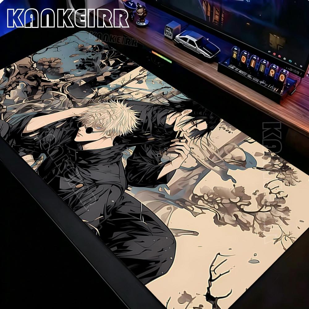 Xxl Ryomen Sukuna Black Mousepad Anime Jujutsu Kaisen Mouse Pad Gojo Satoru Mousepad Computer Gaming Pc Accessories Desk Mat