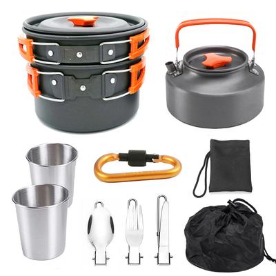 Camping Cooking Set Camping Cookware Travel Tableware Outdoor Picnic Teapot Non Stick Pots Assorted Sets