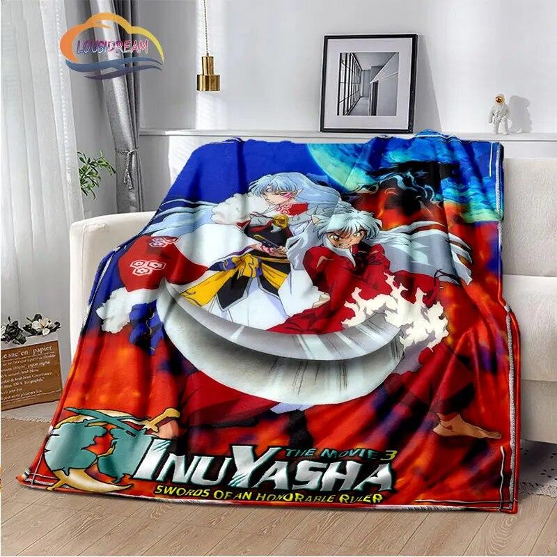 Caricature Inuyasha Fashion Blanket Sesshoumaru Flannel Warm  Portable Super Soft Children  Girls Gift