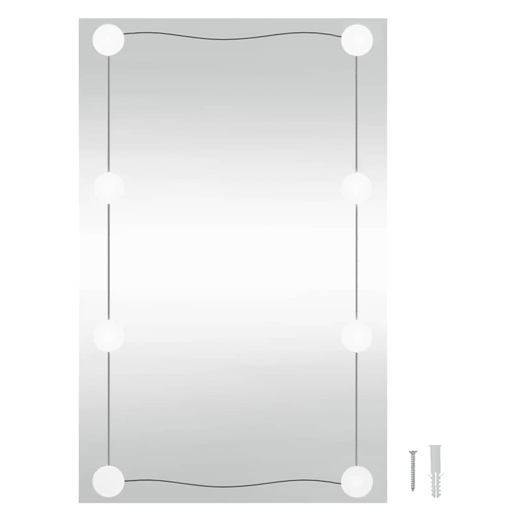 Wall Mirror with LED Lights 40x60 cm Rectangular Glass