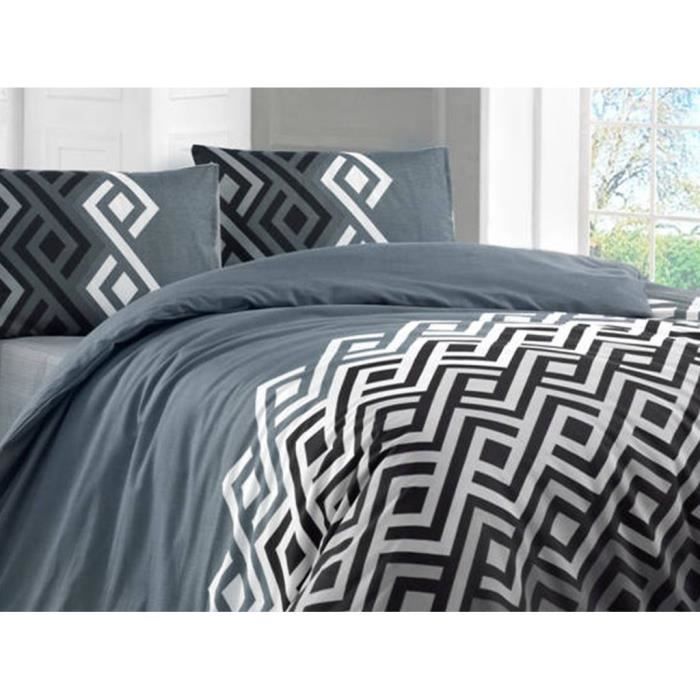 Bedding Set - 1 Duvet Cover 220 X 240 Cm + 2 Pillowcases 60 X 60 Cm - 65% Cotton, 35% Polyester - Grey