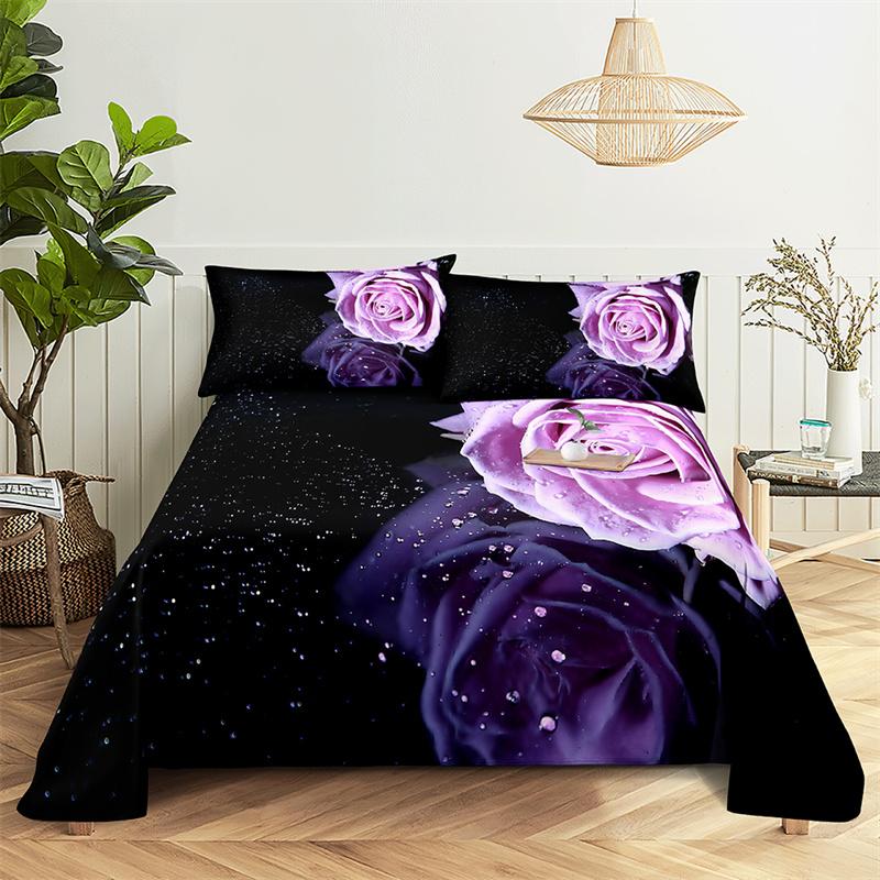 

Главная Простыни Роскошная односпальная простыня с розами Модные дизайнерские простыни с цветами Комплект простыней размера «queen size» Простыни и наволочки 150X230cm(2Pcs)