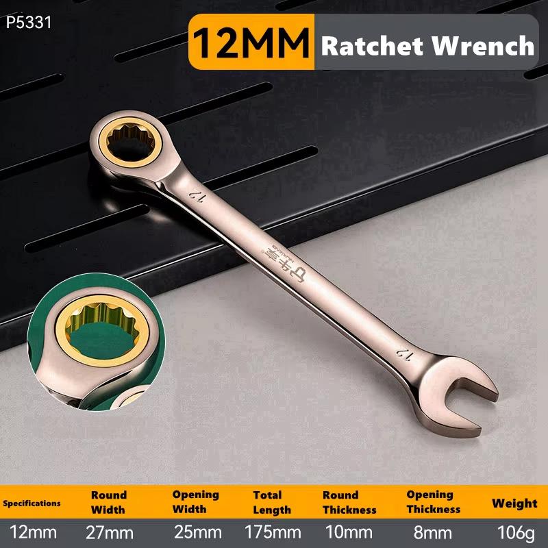 6-11mm Key Wrench Flexible Golden Ratchet Wrenches Torque Universal Spanners for Car Motorcycle Repair Tools Metric Hand Tool
