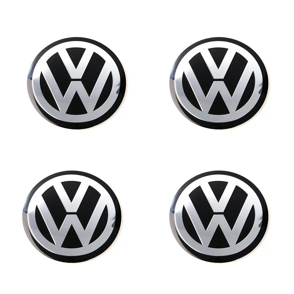 VEMZG1 4PCS 56mm 60mm 65mm Car Wheel Centre Cap Decal Hub Sticker Auto Accessories For VW Polo Passat GTI Bora Rline R Line Golf