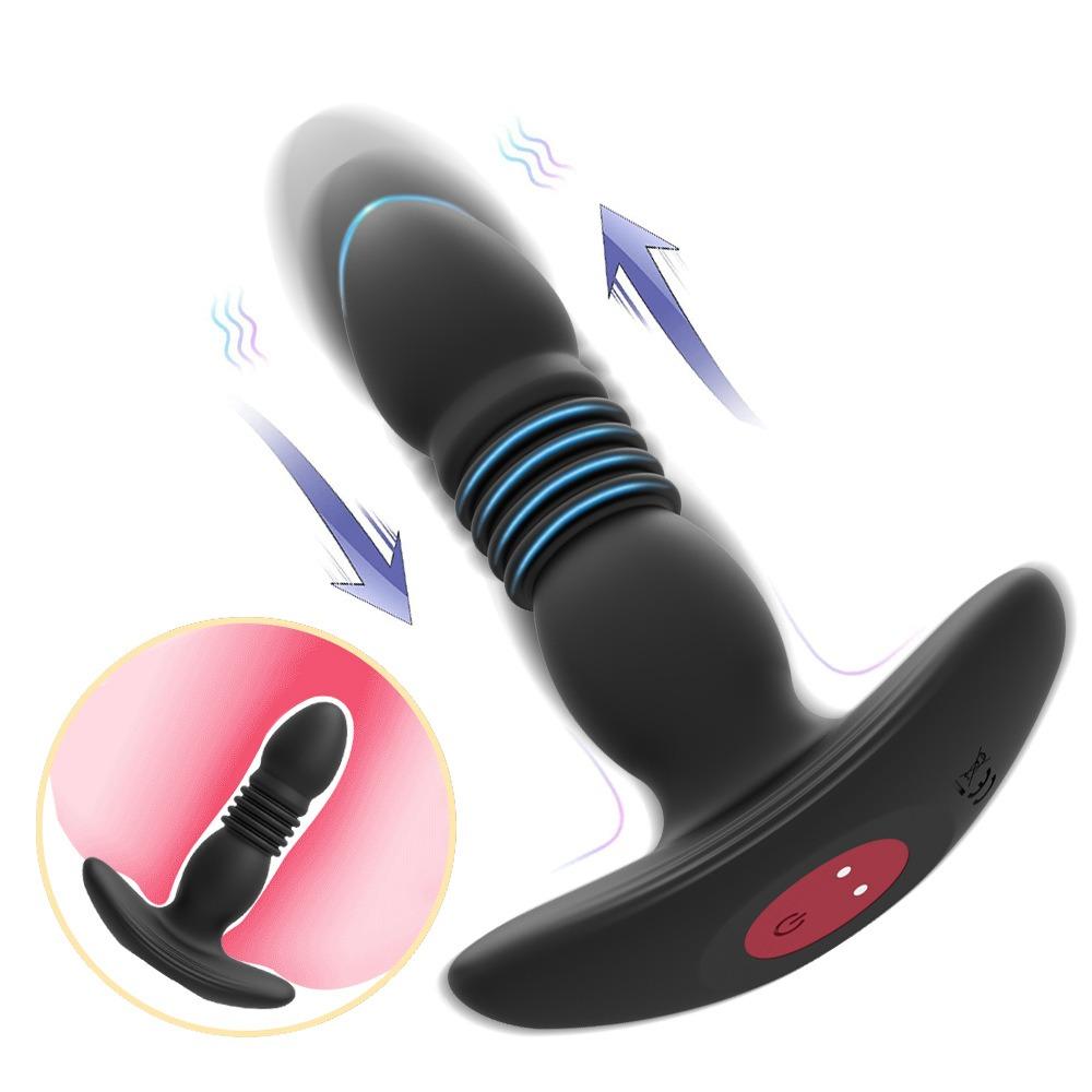 Telescopic Anal Plug Male Vibrating Butt Dildo Wireless Ass Sex Toys for Men Dildo Prostate Massager Men Buttplug Stimulator