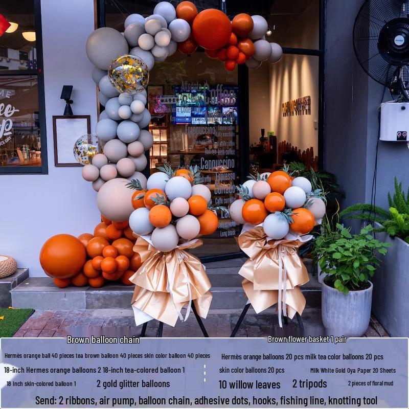 National Day Balloon Column & Flower Basket Decoration for Event Atmosphere