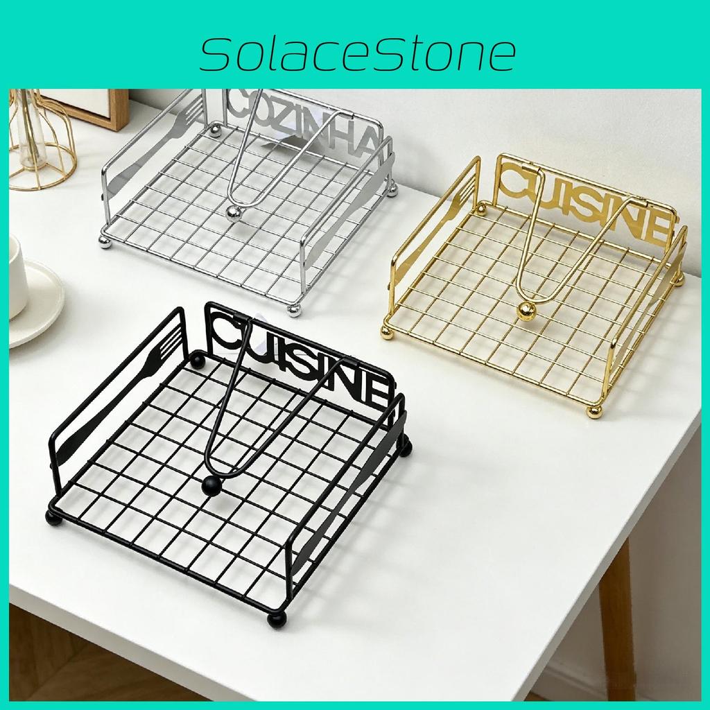 Iron Napkin Holder With Geometric Design For Dining Room And Cafe Decor