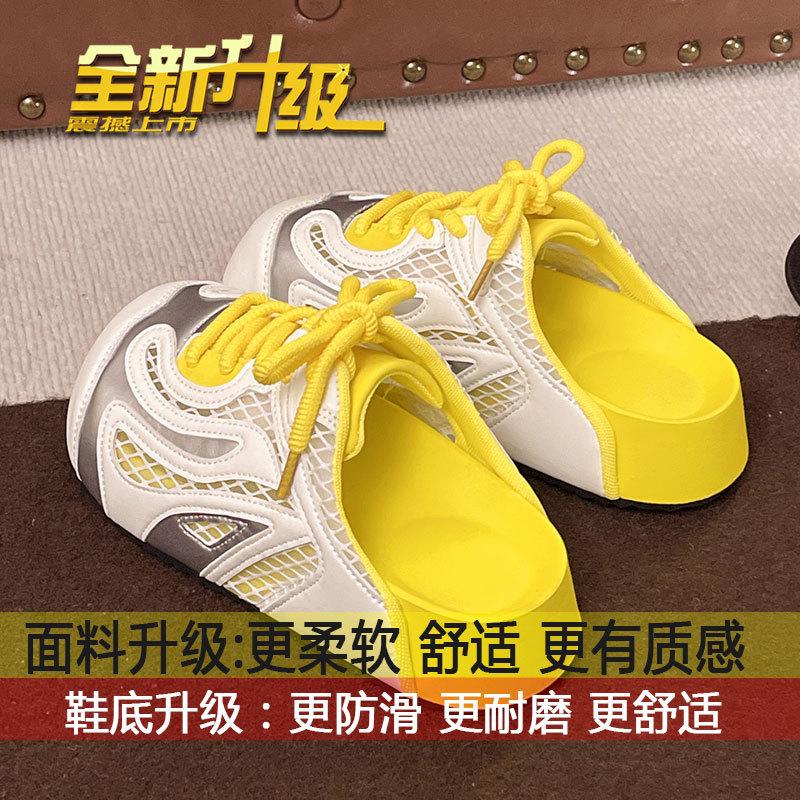 

Thick-soled heightening German training shoes in previous years, breathable sandals women s summer wear 2025 new one-pedal bag head and half slippers 40