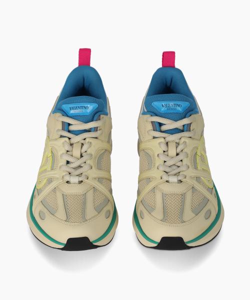 Valentino V-Logo Easy Jog Low-Top Sneakers - Beige:Parrot:Lime Sherbet 5Y2S0I25FWSZGWFW24