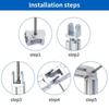 Sliding Base Pivot Joint Connector Right Angle Connector  Industrial Aluminum Profile
