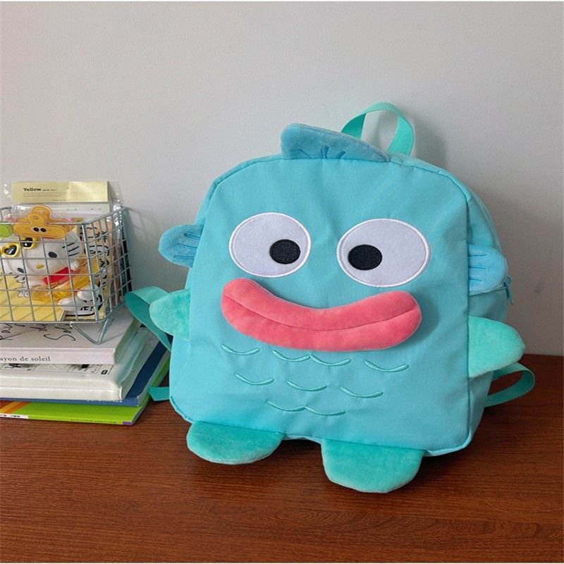 

Schoolbag Funny Ugly Junior High School Student Strange Backpack Backpack College Student Class Travel Large Capacity Blue