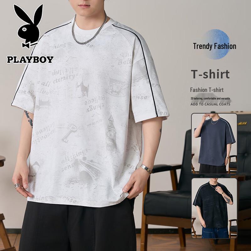 PLAYBOY Men s Summer Round Neck T-Shirt XL