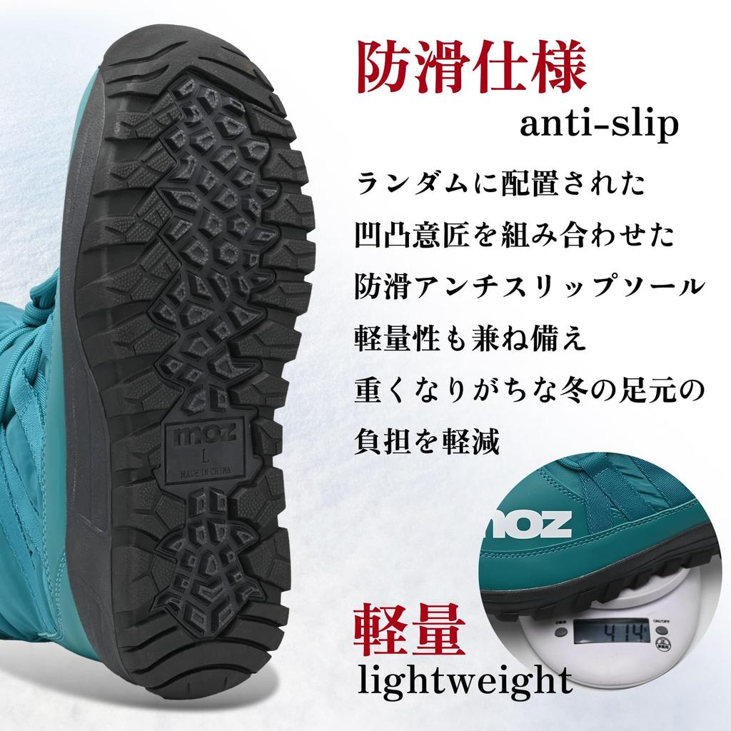 Mozu Winter Snow Padded with Fleece Size M Men's Mid-Length Boots, Waterproof, Non-Slip, Water-Repellent, Lining, 5686, Blue, (5686,BLU,M)