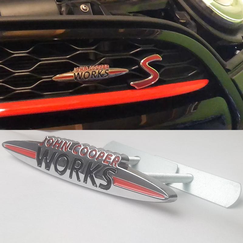 Černá Auto Chromový Kovový Mini JCW Samolepka Přední Mřížka Znak Odznak Pro Mini Cooper S JCW F54 F55 F56 F60 R50 R55 R56 R53