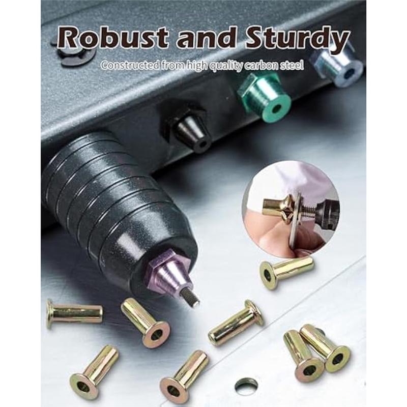 A23I-50шт Комплект гайко-заклепок с многозахватным основанием, 5/16-18 Гайка-заклепка с предварительно сформированным основанием, Плюсовая гайка с плоской головкой, оцинкованная, Резьбовая вставка-гайка