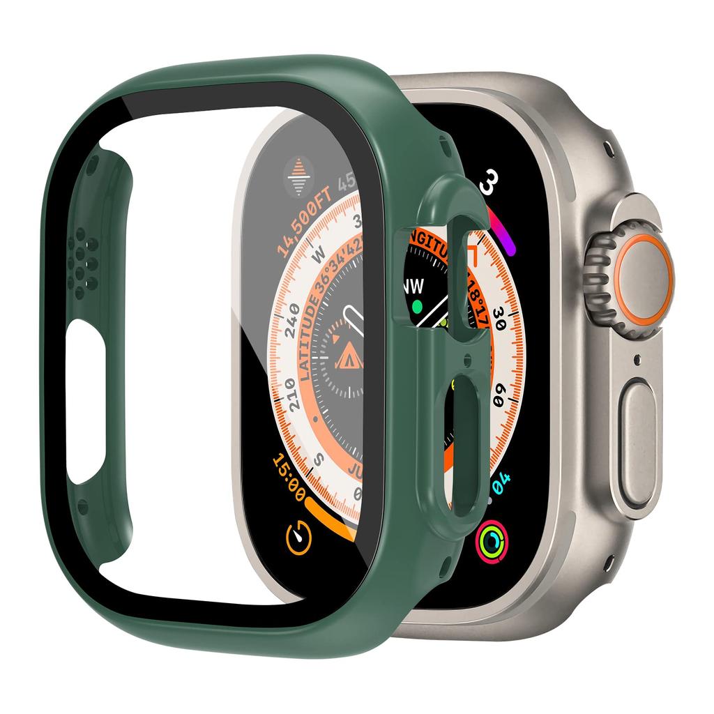 Glass+case For Apple Watch Ultra 2 3 49mm smartwatch PC Bumper+Screen Protector Tempered Cover iwatch series band Accessories