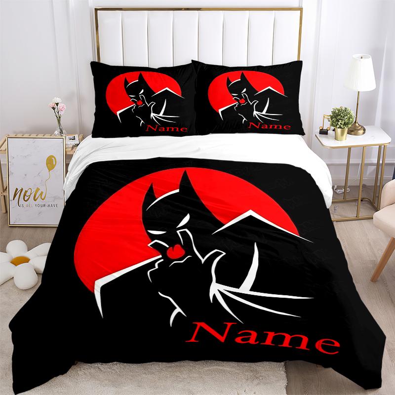 Custom Textile Batman Moon Bedding 3 Piece Set HD Print Duvet Cover Pillowcases for Teens Adult Bedroom Decoration