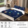 3-Piece Starry Sky Space Planet Astronaut Pattern Print (1 Duvet Cover+2 Pillowcases No Core) Comfortable Bedding Set