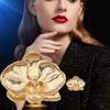 Vintage Orchid Flower Brooch Corsage Ornament Metal Glossy Brooch Butterfly Orchid Pin  Men